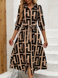 MyWestern Geometric Elegance Belted  Dress My Western
