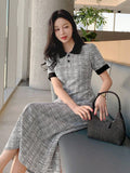 Urban Grace Check Midi Dress – Sophisticated Style, Everyday Comfort