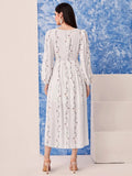 My Western  white printed tranding maxi dress My Western