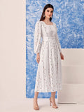 My Western  white printed tranding maxi dress My Western