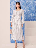 My Western  white printed tranding maxi dress My Western