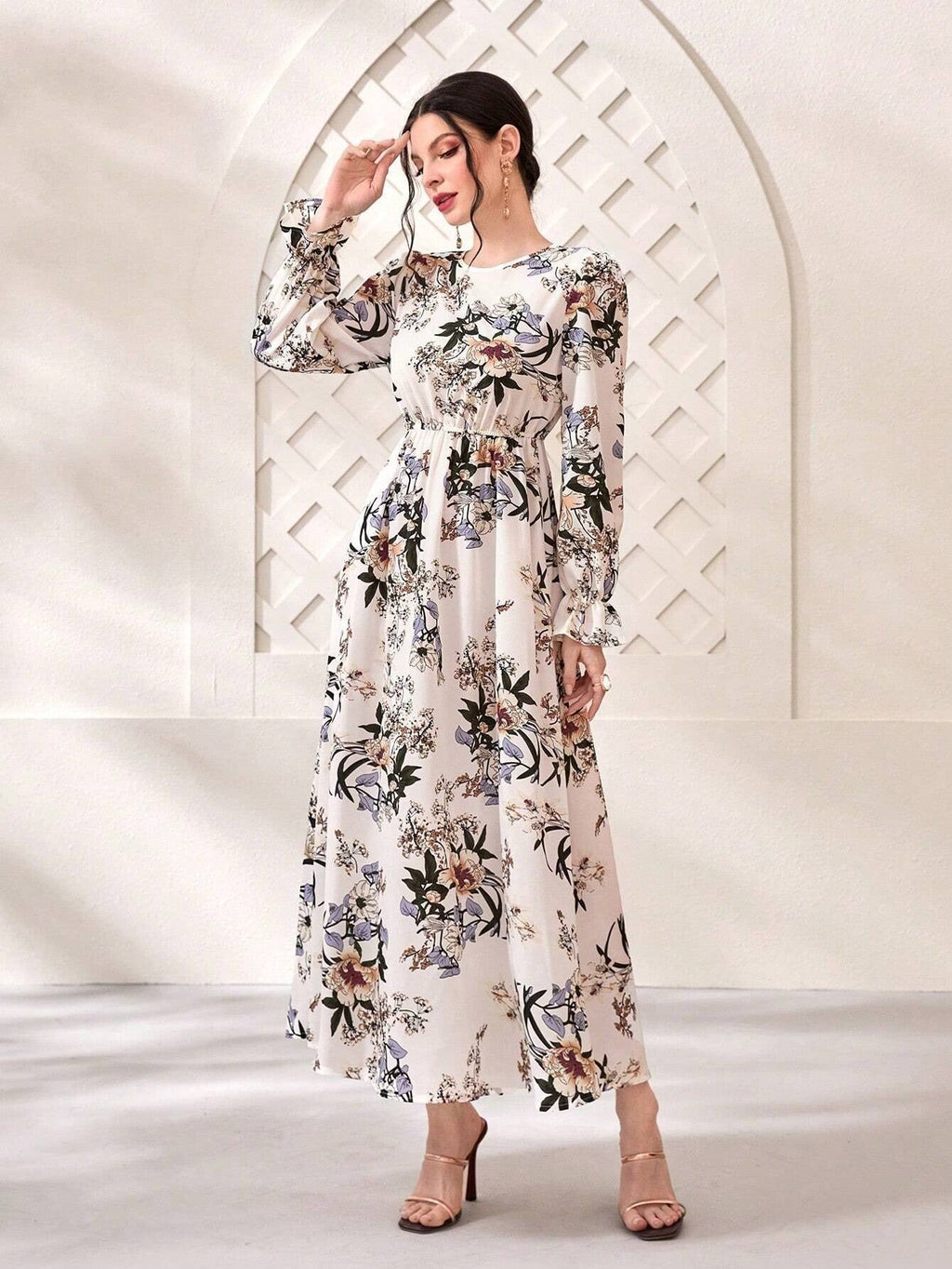 My Western  white printed maxi dress My Western