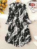 My Western Graphic Print Roll Tab Sleeve Shirt Dress My Western
