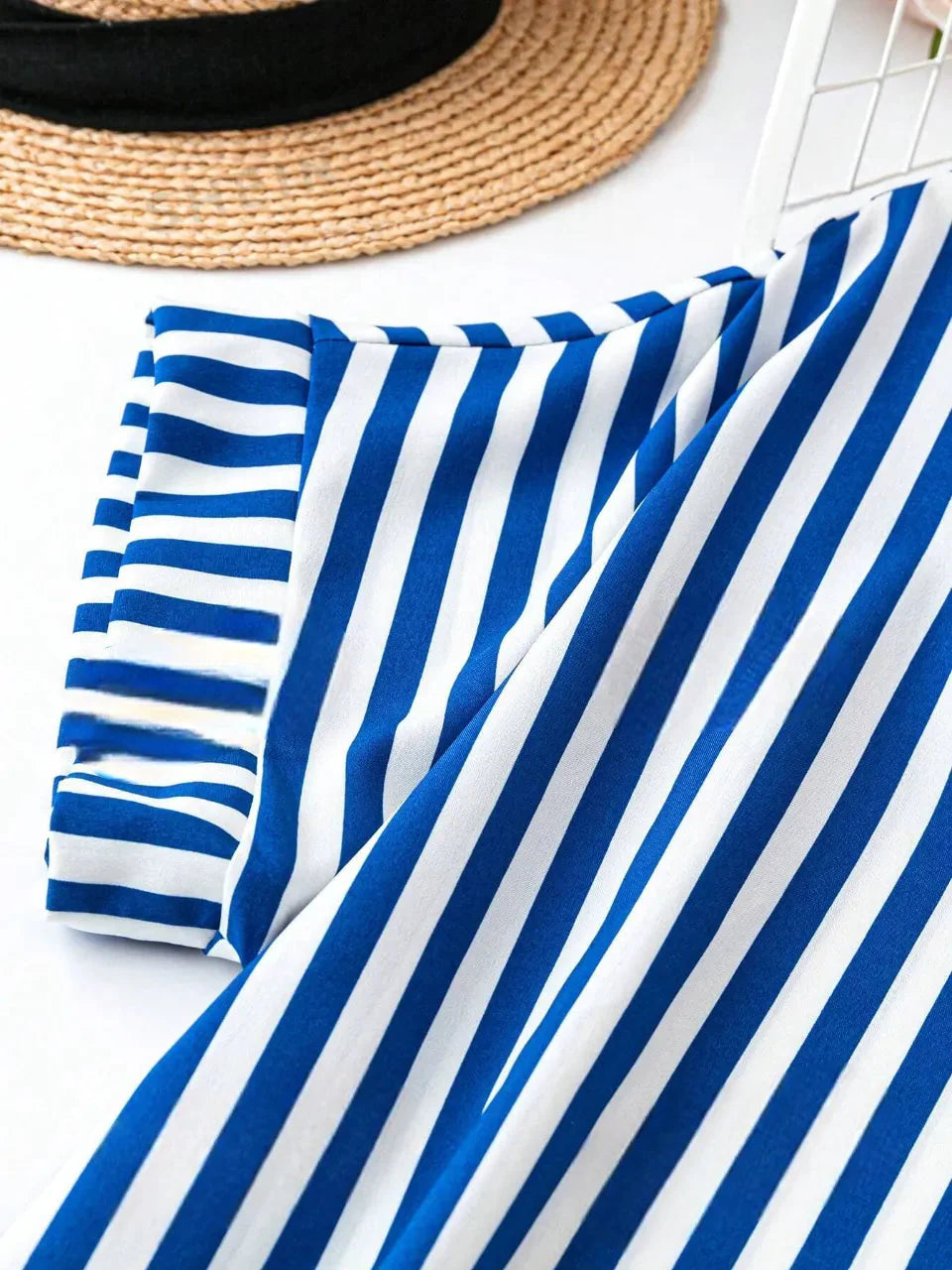summer casual striped midi dress women India short sleeve rayon