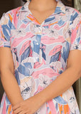 Women's Rayon Fit and Flare Printed Cap Sleeve V-Neck Casual Maxi Dress My Western