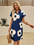 MyWestern Whimsical Blooms: Knee - Length Floral Dress - MyWestern