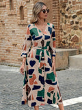 MyWestern Geo Print Belted Dress MyWestern