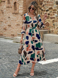 MyWestern Geo Print Belted Dress MyWestern