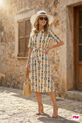Mywestern Sunset Stroll Shirt Dress – Chic Print, Everyday Ease