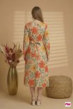 MyWestern Bold Bloom Long-Sleeve Midi Dress
