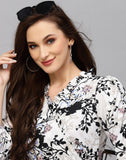 My Western Women's Crepe Floral Printed Ruffled Western Maxi Dress My Western