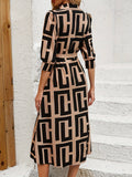MyWestern Geometric Elegance Belted  Dress My Western