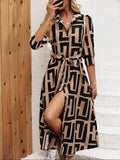 MyWestern Geometric Elegance Belted  Dress My Western