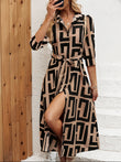 MyWestern Geometric Elegance Belted  Dress My Western
