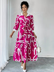 summer shirt dress women India pink abstract print belted maxi