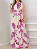 MyWestern Women's Casual Sleeveless Dress with Botanical Print My Western