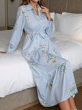 MyWestern Floral Print Ruffle Hem Belted Dress My Western