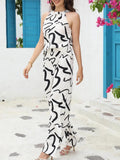 My Western Rayon Sketch Graphic Wide Leg Sleeveless Casual Top Trouser Set My Western