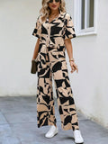 My Western Rayon Button Front Short Graphic Print Elegant Two Piece Set for Women My Western