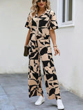My Western Rayon Button Front Short Graphic Print Elegant Two Piece Set for Women My Western